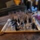 Set of 8 long drink glasses in smoked glass from the 70s – 25 cl