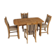 Danish dinning set of table and four chairs in oak and wool.