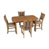 Ensemble de table et quatre chaises en chêne et laine danois