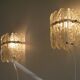 Pair of Scandinavian wall lamps in glass from Orrefors 1960