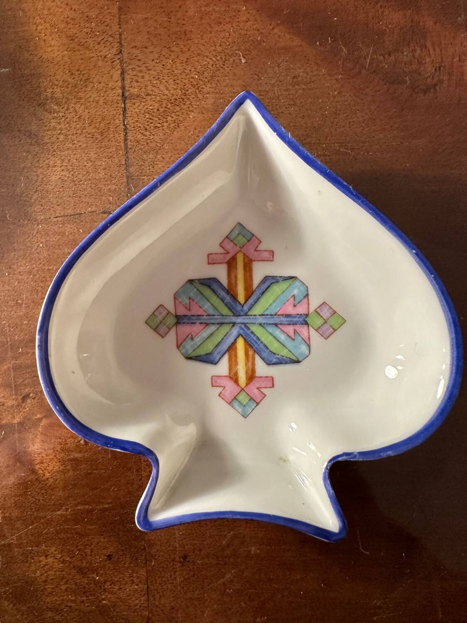 Bridge Table Ashtray - Ace of Spades - Vintage Porcelain Artoria Limoges