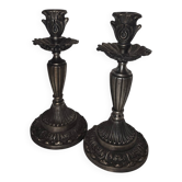 Pair of silver-plated candlesticks