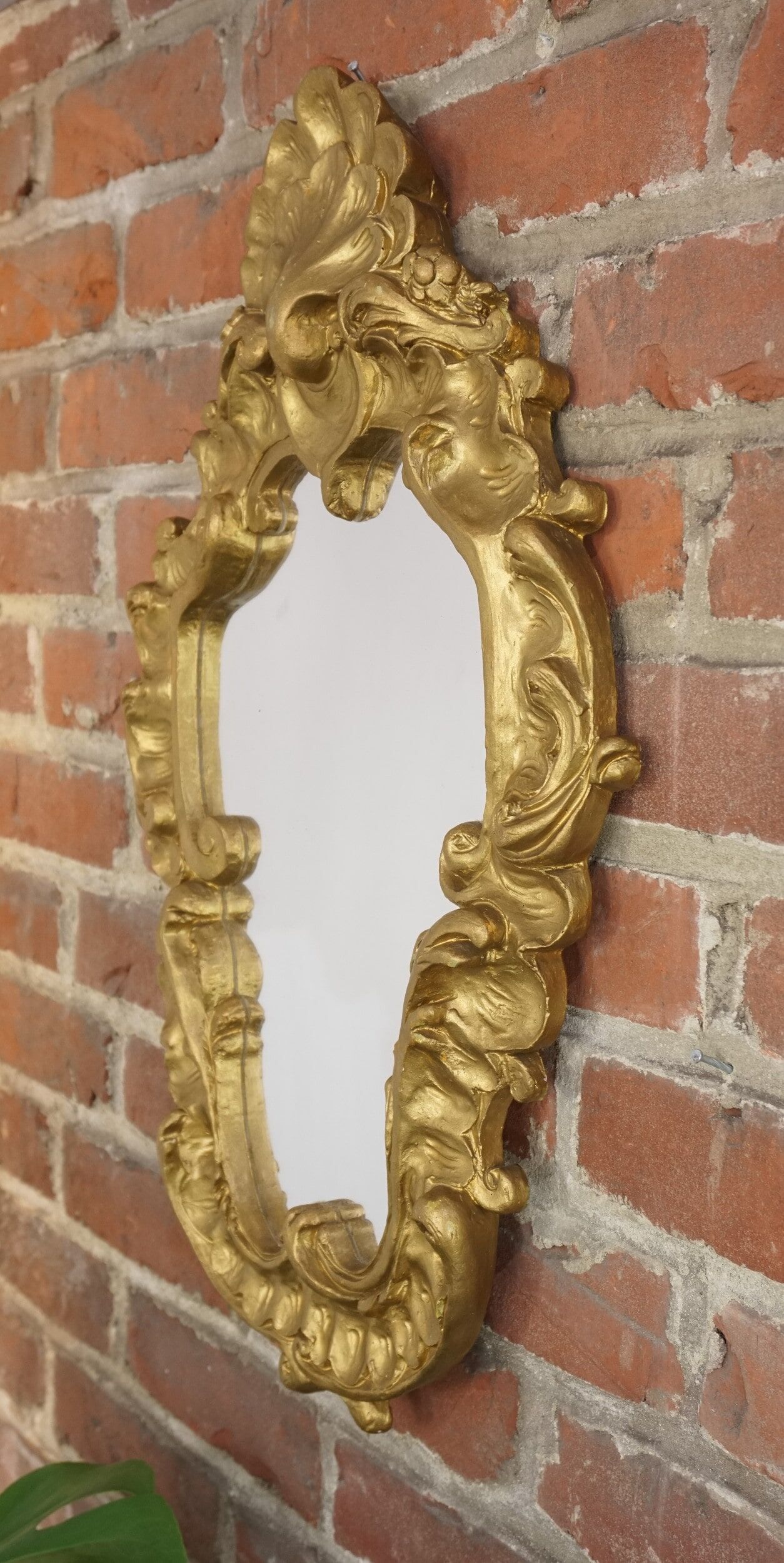 Pair of old rock mirrors in plaster - 59x38cm