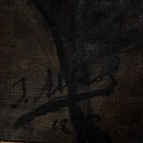 Oil on canvas portrait 19th century 1888 man with mustache by J. Abrol