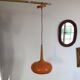 Suspension orange en métal années 70