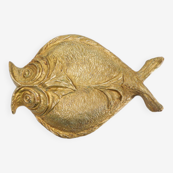 Sculpture murale poisson en bronze Chrystiane Charles pour Maison Charles 1970