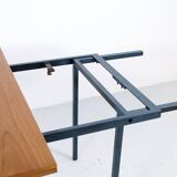 Table transformable teck et acier années 50' fabrication française