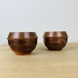 Pair of art deco pot covers in Villedieu copper