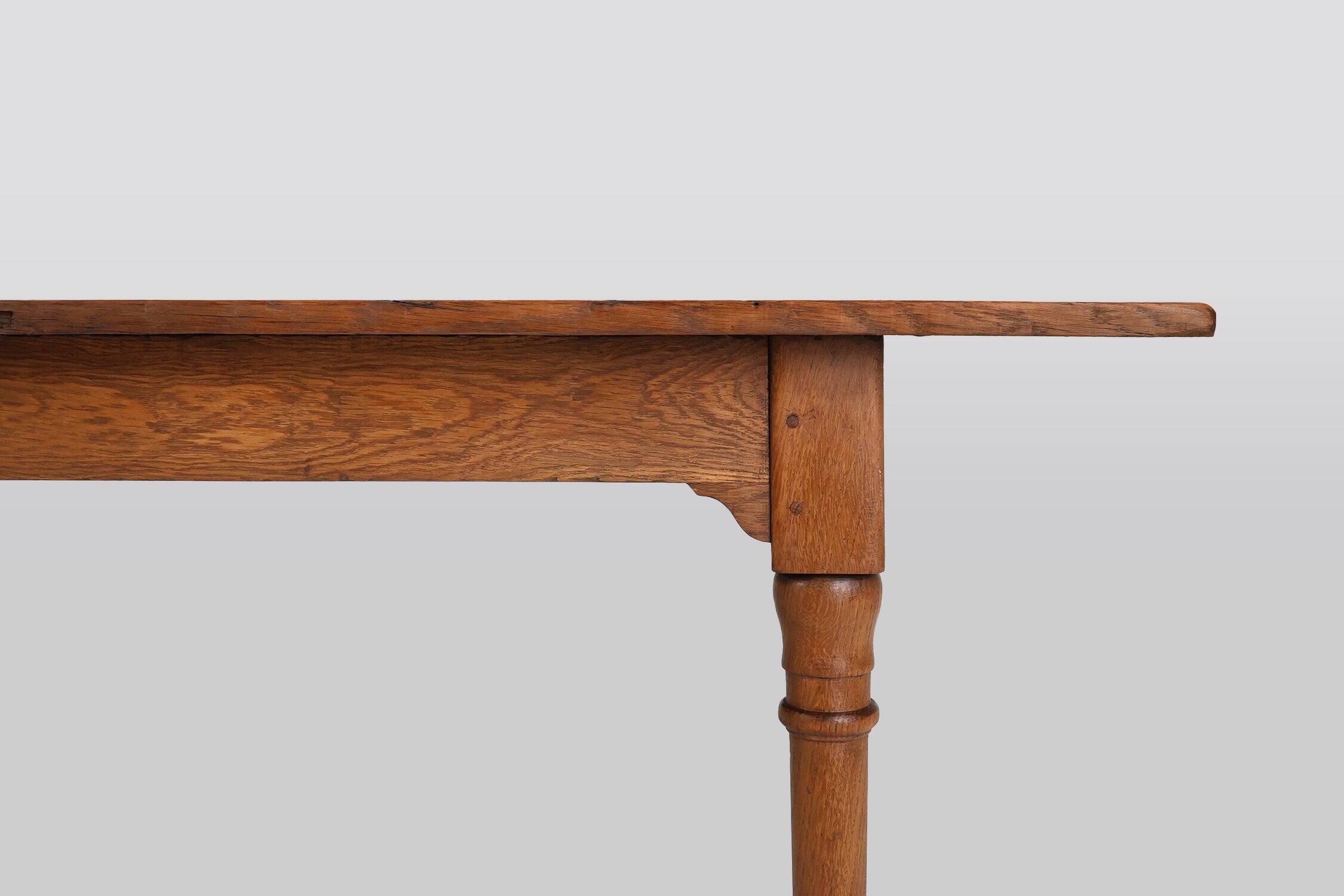 Rustic Farmhouse Table in Oak, France, 1850s