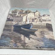 Signed painting Oil on canvas “Ville Honfleur, Normandy” dimensions: height -50cm- Width -40cm-