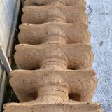 Radiateur ancien sur pieds a huit lames fleuries en fonte de fer XX siècle