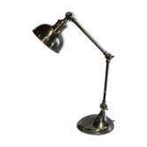 Silver brass articulated desk lamp
