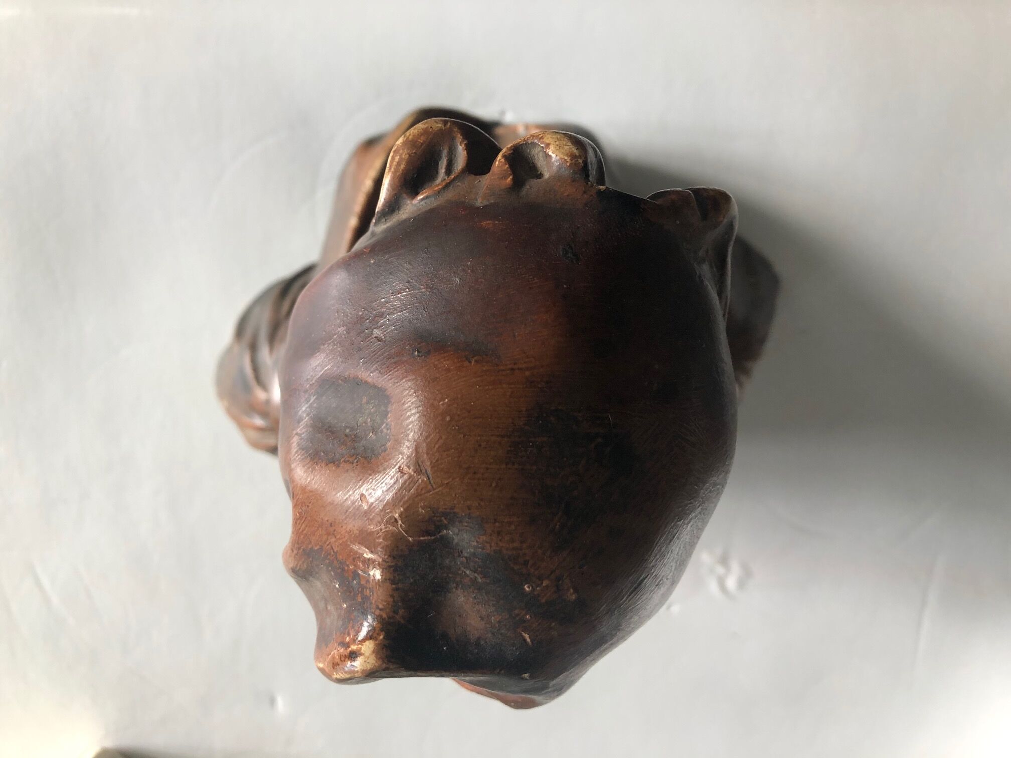 Plaster bust: girl in scarf