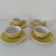 Ensemble tasses et soucoupes vintage en céramique jaune