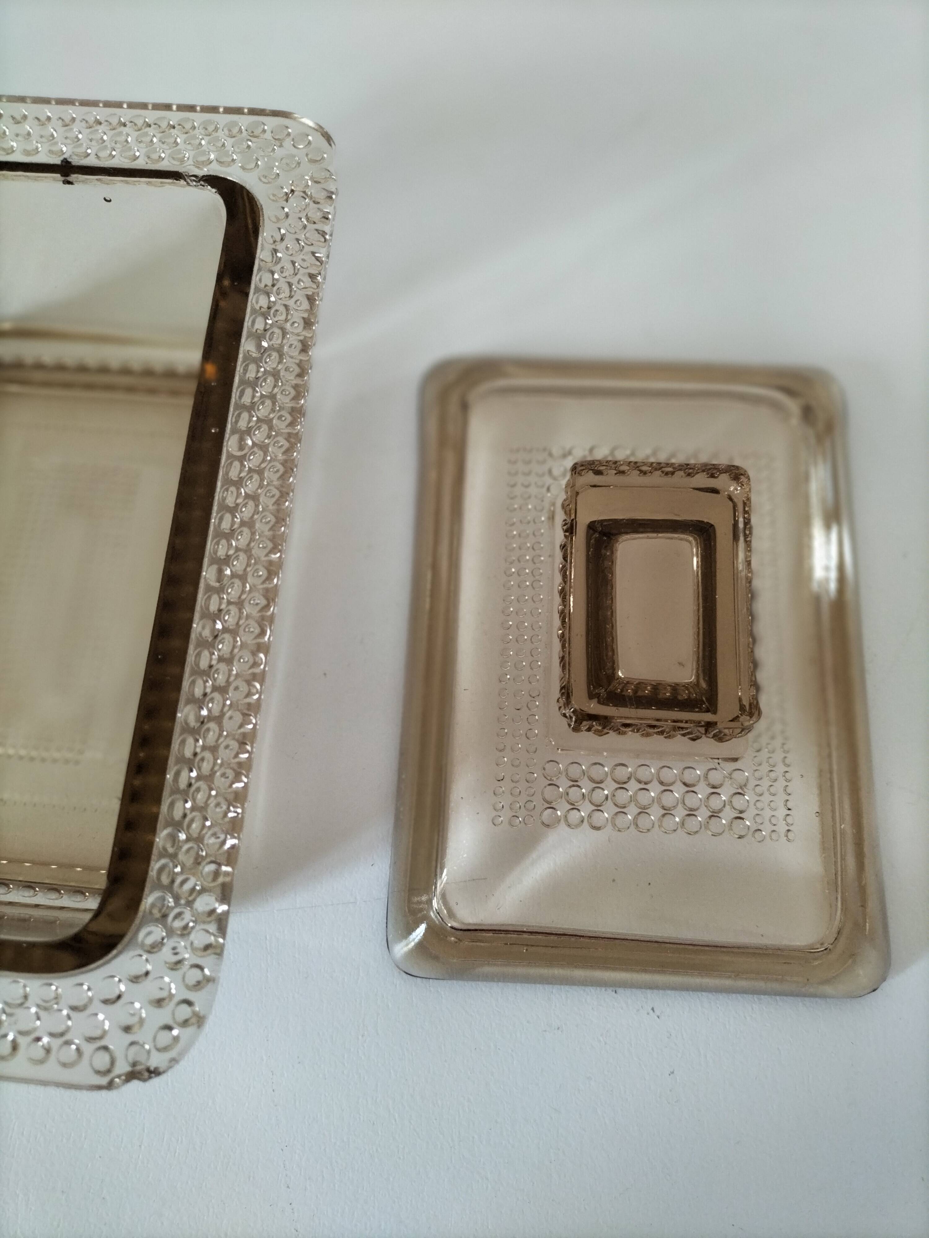 Vintage pressed glass box