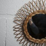 Sun rattan mirror 1960
