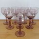 Lot 8 tinted blown glass wine glasses