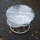 Old chrome metal coffee table with swivel tops from the 70s