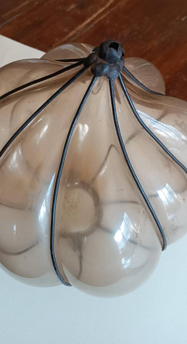 Lampe en verre soufflé de Murano du début des années 1900