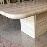 Rectangle-shaped travertine table