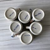 Set of 6 antique ceramic cups / mugs, refined floral patterns Made in China