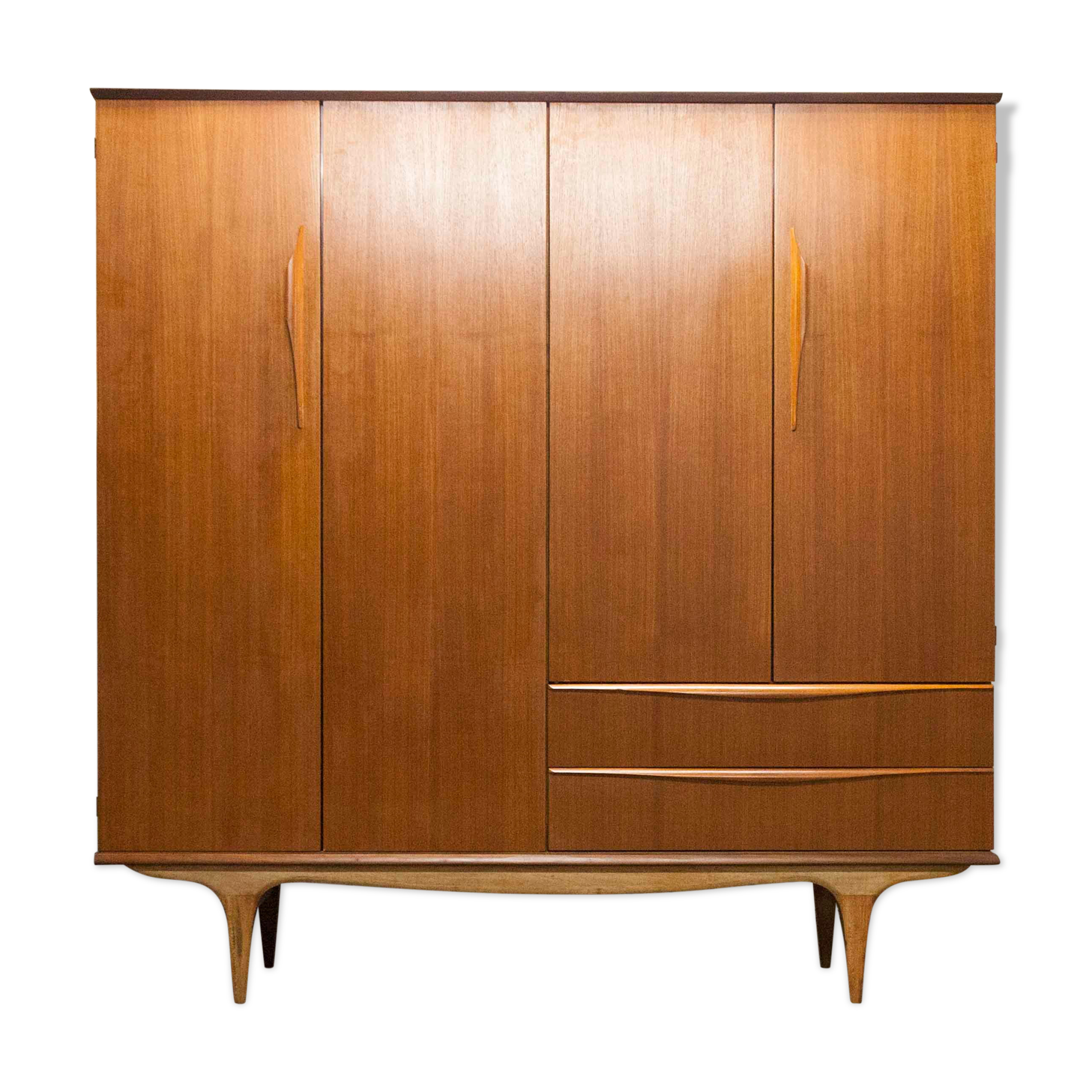 Scandinavian teak cabinet 1960 with mounting plan