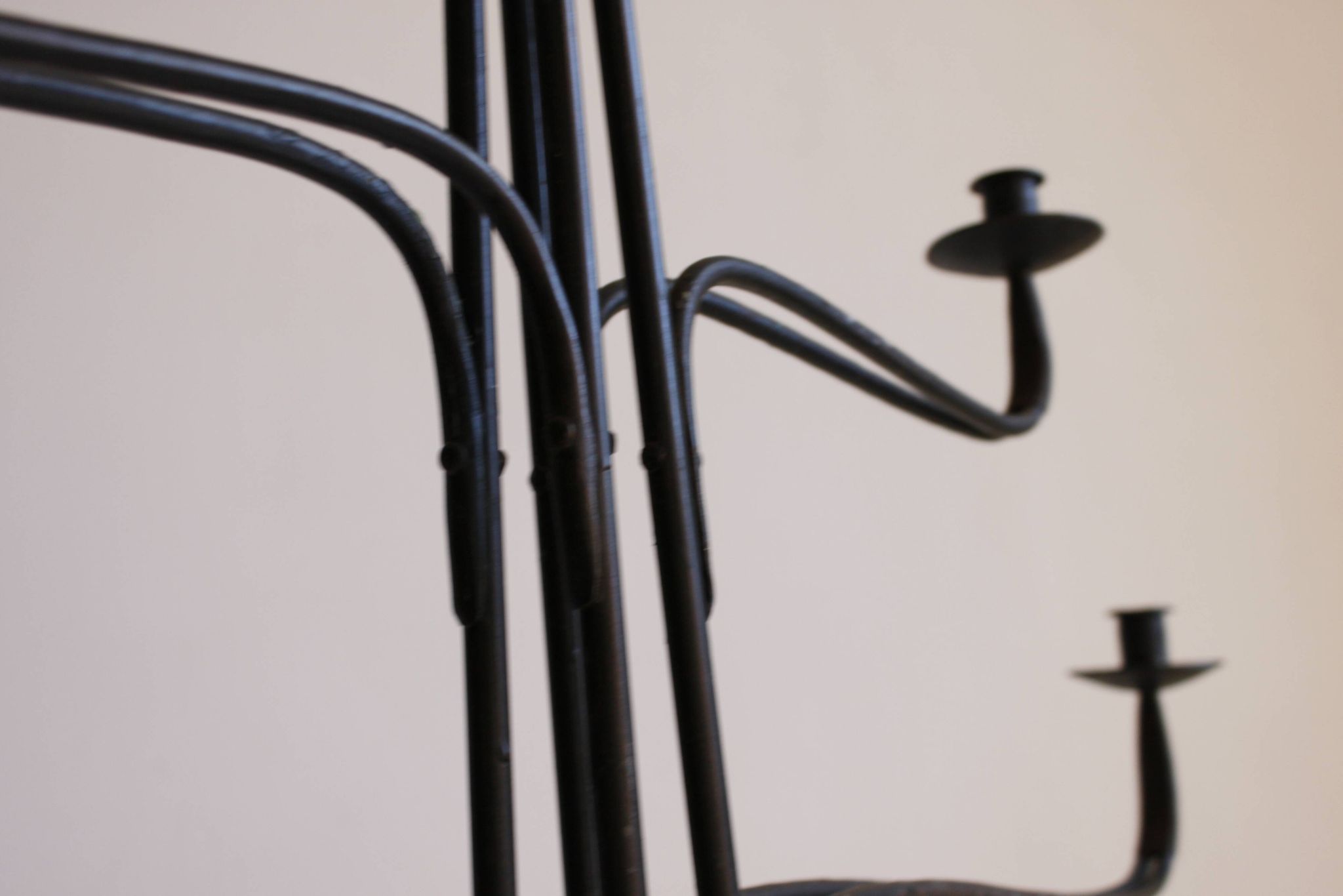 Large Wrought Iron Floor Candelabra, 1950s