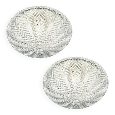 Paire de lampes de plafond géométriques en verre de Limburg, Allemagne, années 1970.