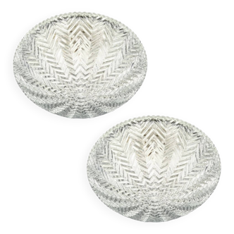 Pair of Geometric Glass Ceiling Lights from Limburg, Germany, 1970s