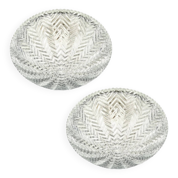 Pair of Geometric Glass Ceiling Lights from Limburg, Germany, 1970s