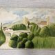 Watercolor seaside landscape recto/verso