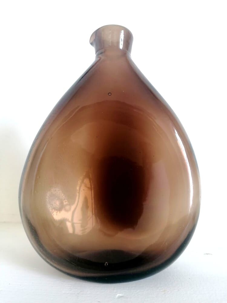 Carafe à liqueur verre ambré 1970