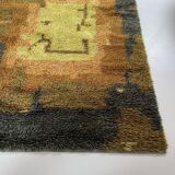 Tapis abstrait scandinave multicolore à poils hauts rya, suède, années 1960