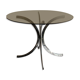 Round table in Italian smoked glass