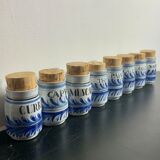 Set of 8 ceramic spice pots by Roger Capron