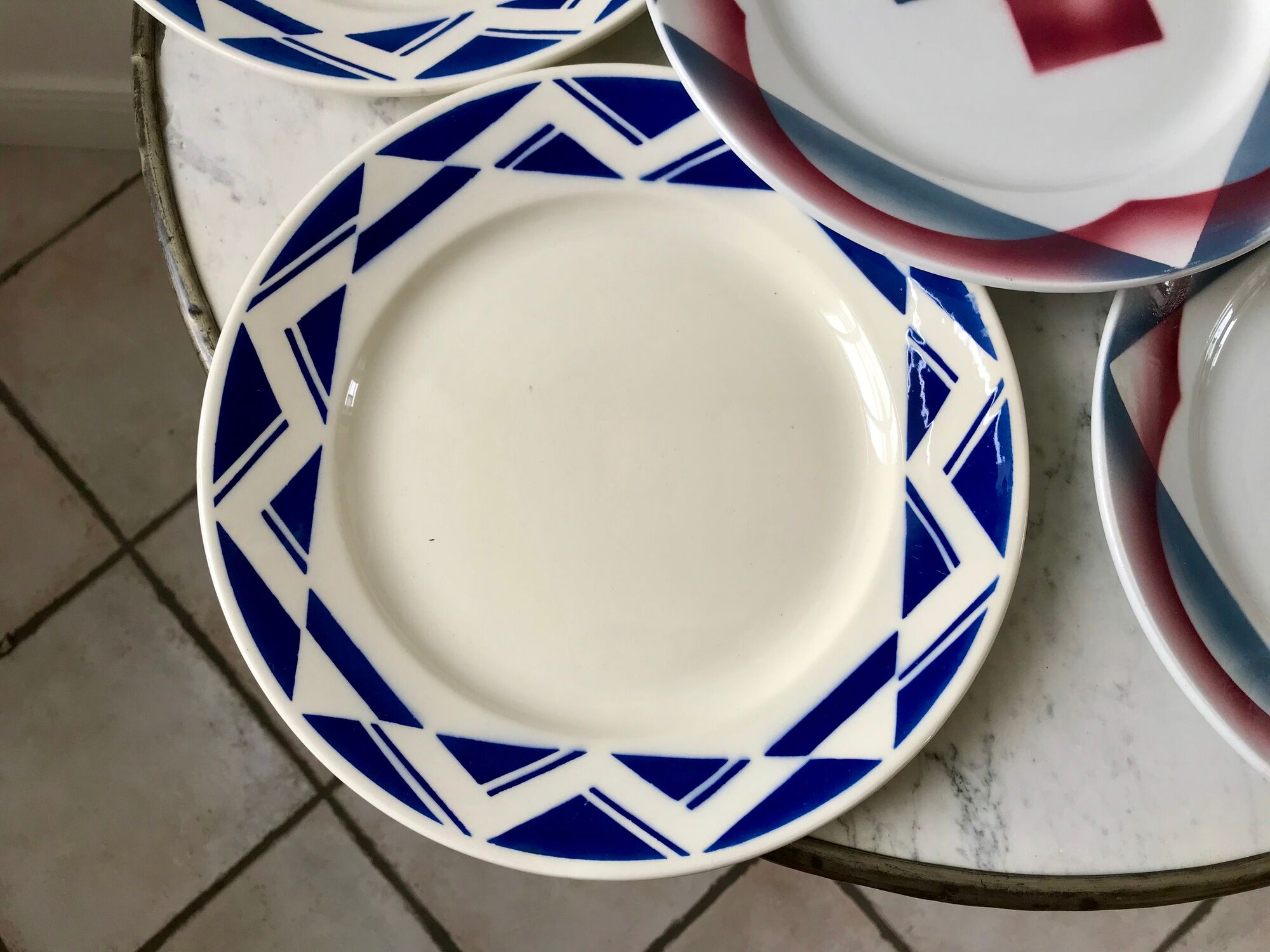 Set of 6 flat plates badonviller courville and sumatra 30s