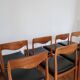 Lot de 8 chaises scandinaves palissandre skaï