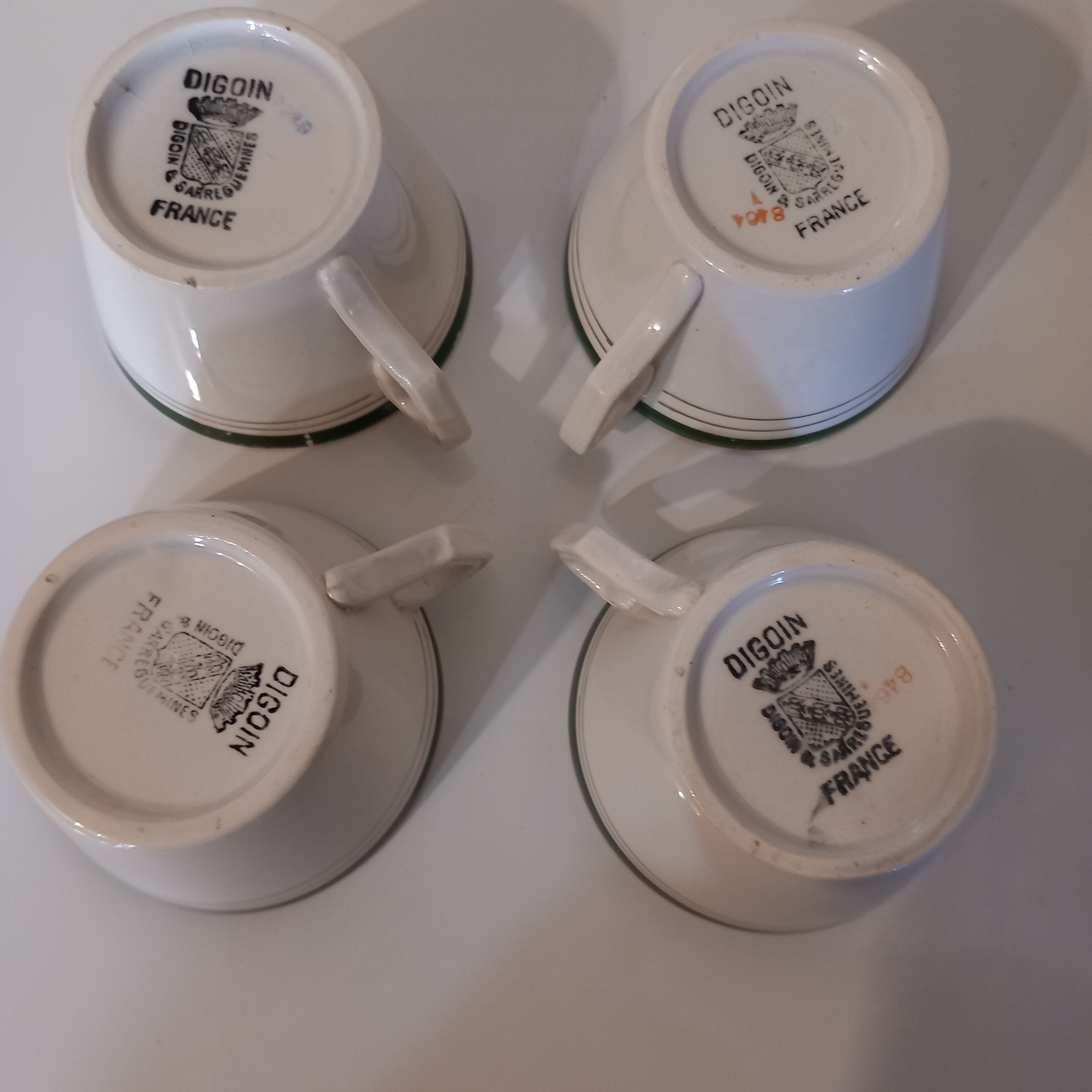 Lot 4 tasses Digoin Sarreguemines