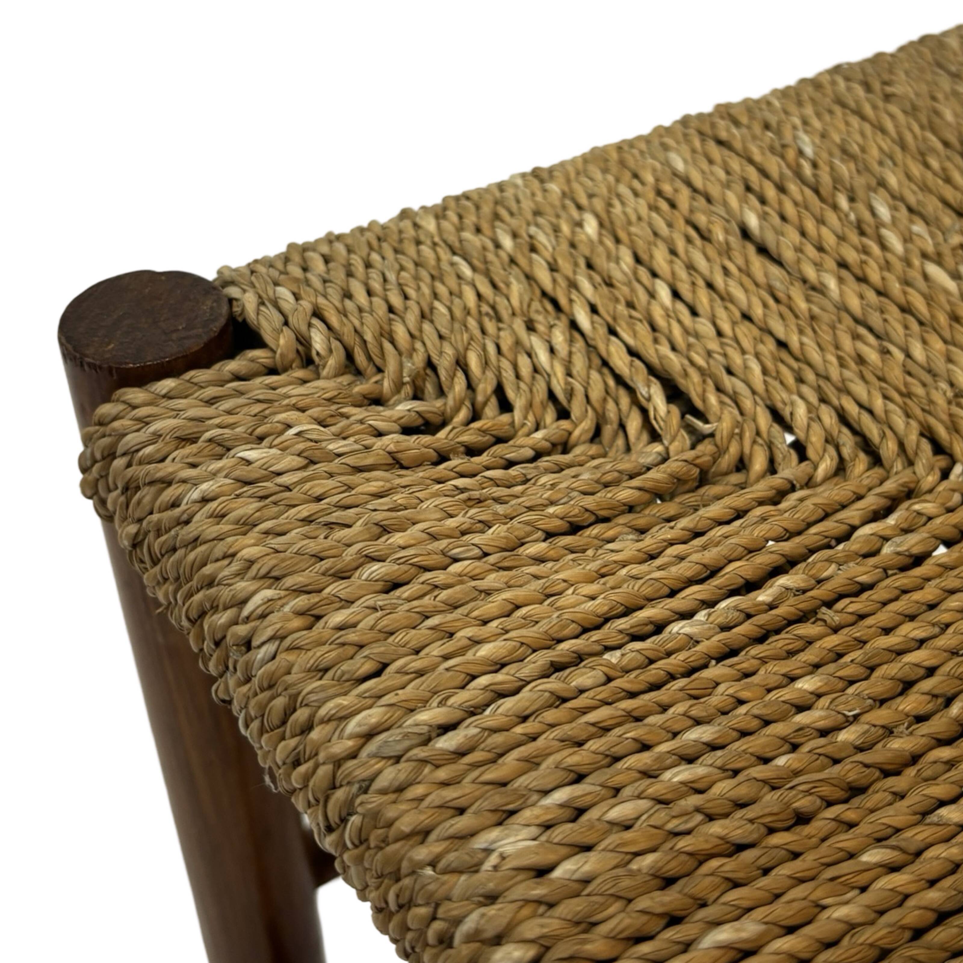 Vintage Stool Danish Papercord Rope Stool Mid Century Ottoman