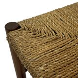 Vintage Stool Danish Papercord Rope Stool Mid Century Ottoman