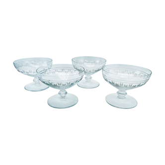 4 crystal champagne glasses