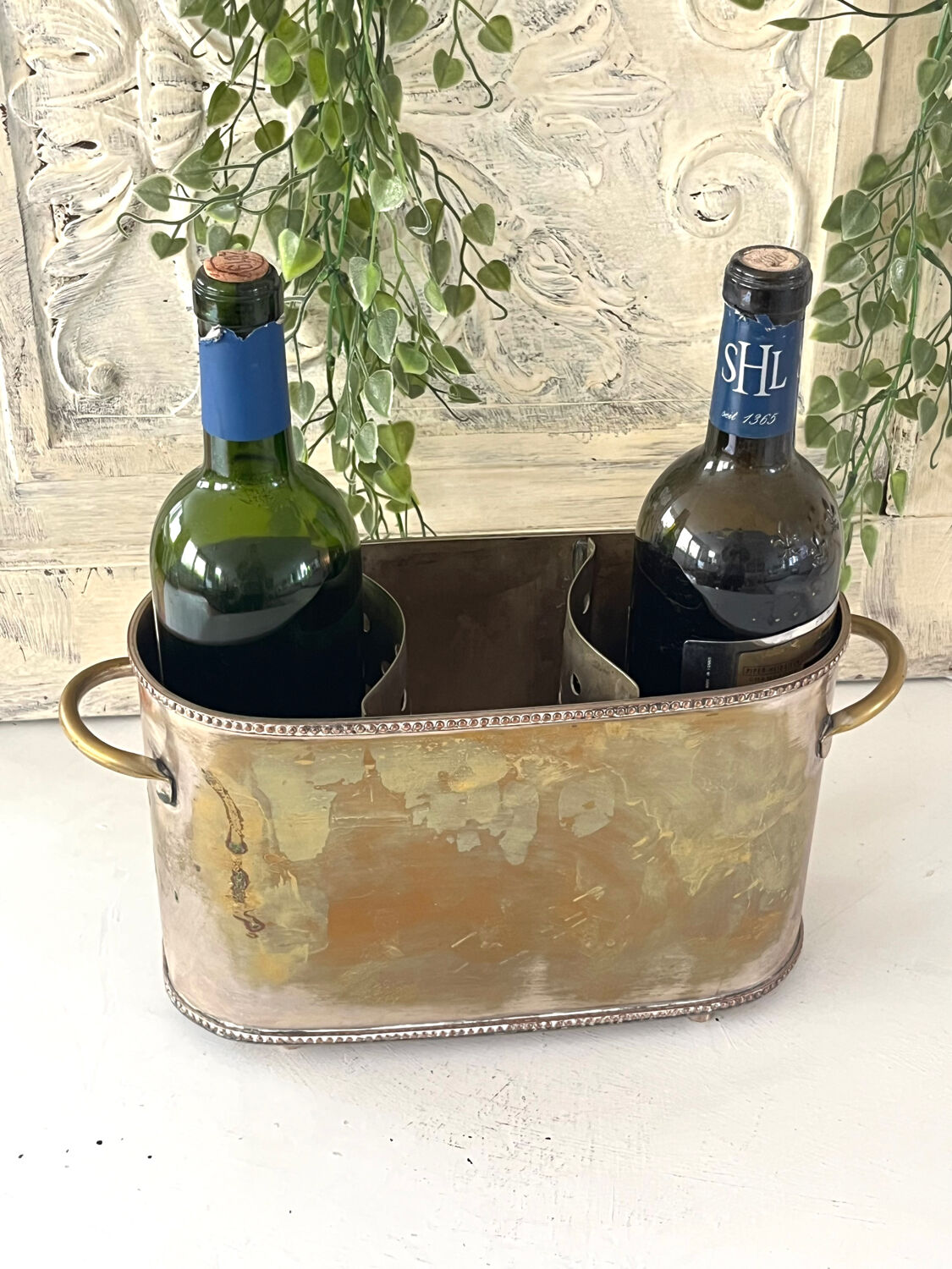 Sheffield style champagne bucket multiple bottles silver plated