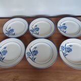6 assiettes plates gien Albéric