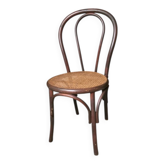 Vintage bistro chair in bent beech, caned seat – Thonet spirit