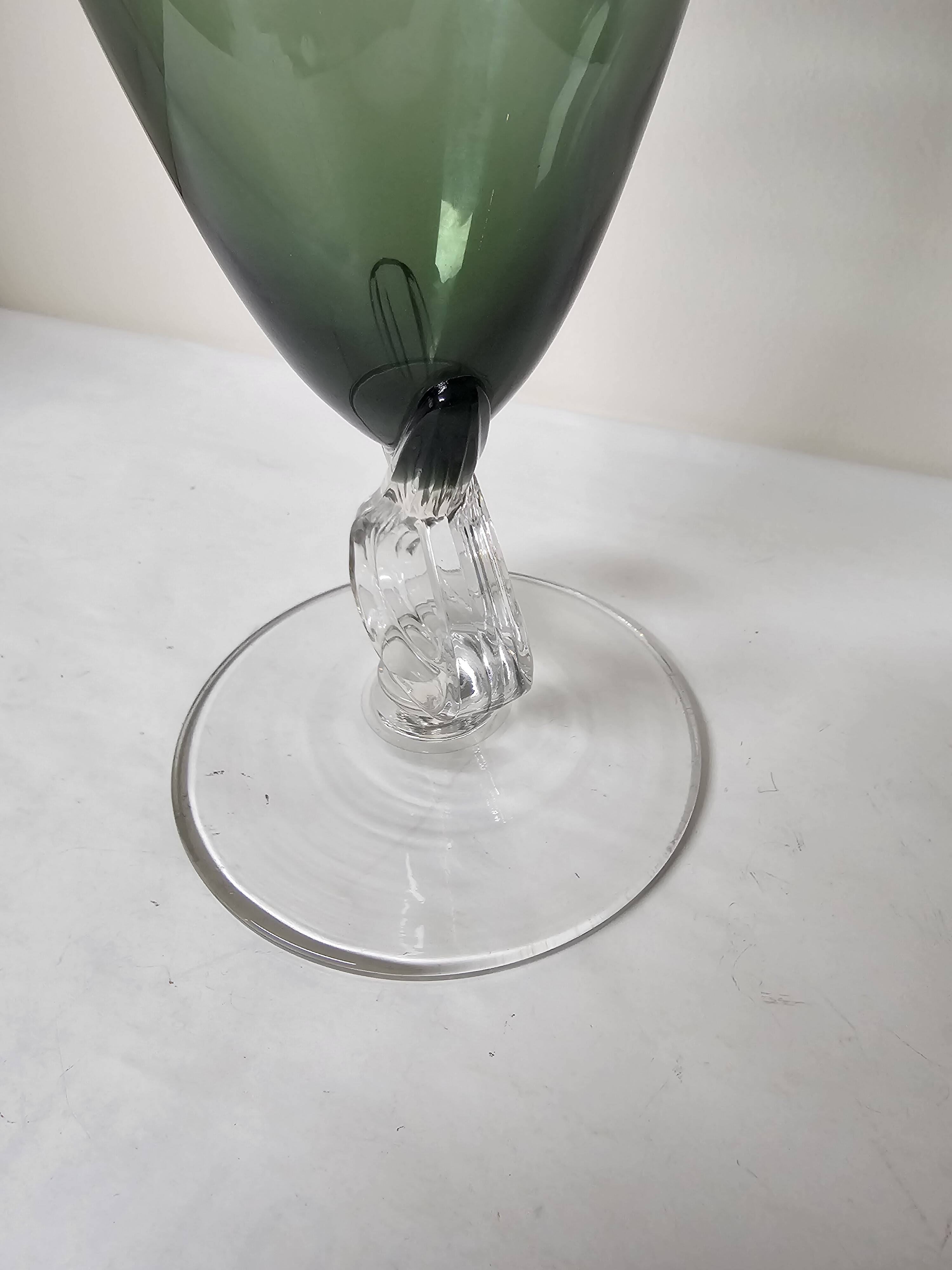 Large Vintage Smoked Glass Vase - Height 32cm