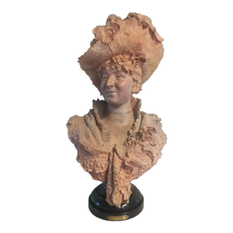 Bust signed D. Van Den Bossche in terracotta