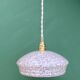 Vintage white Clichy glass lampshade pendant light