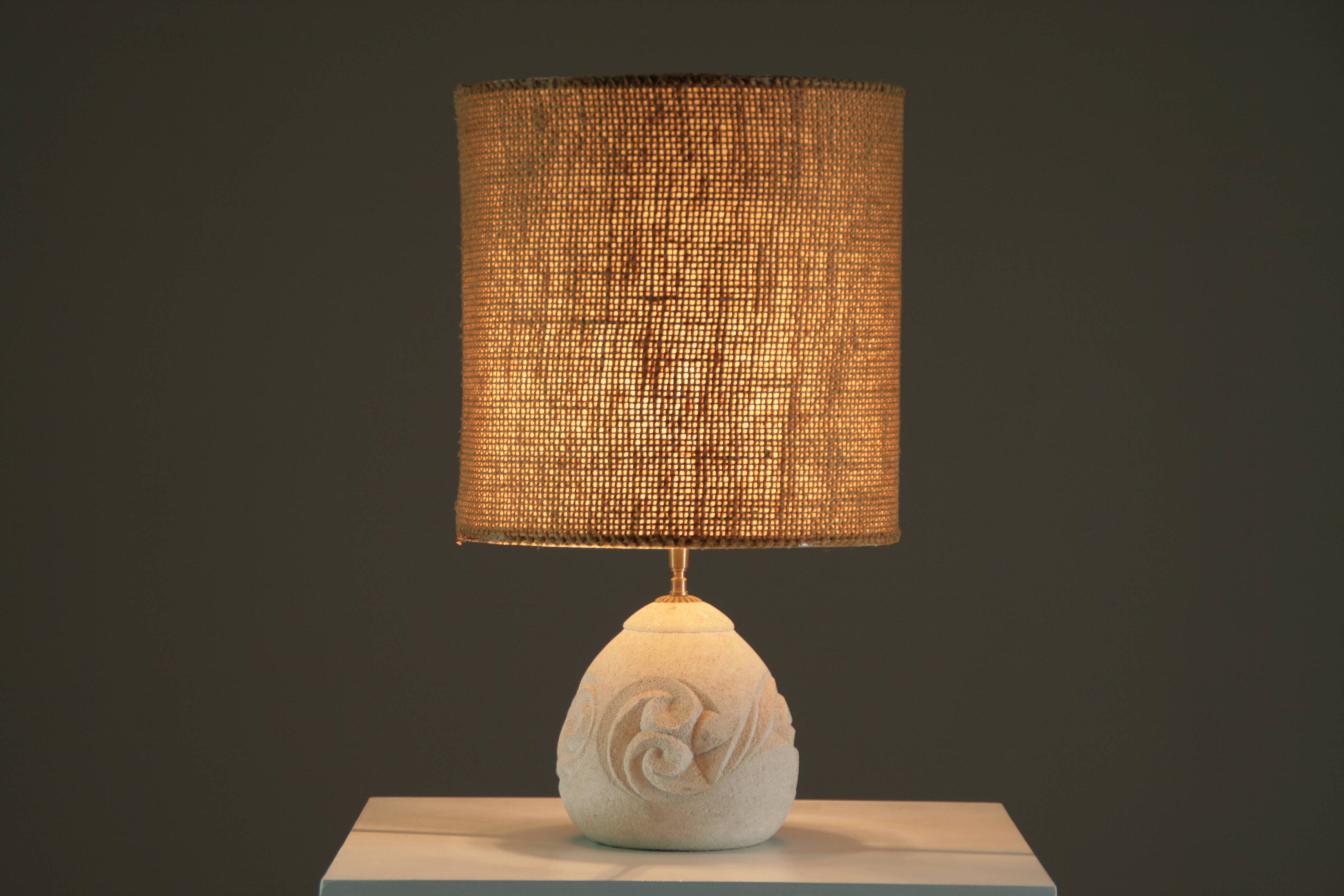 Reconstituted stone lamp in the style of Albert Tormos, 1970.