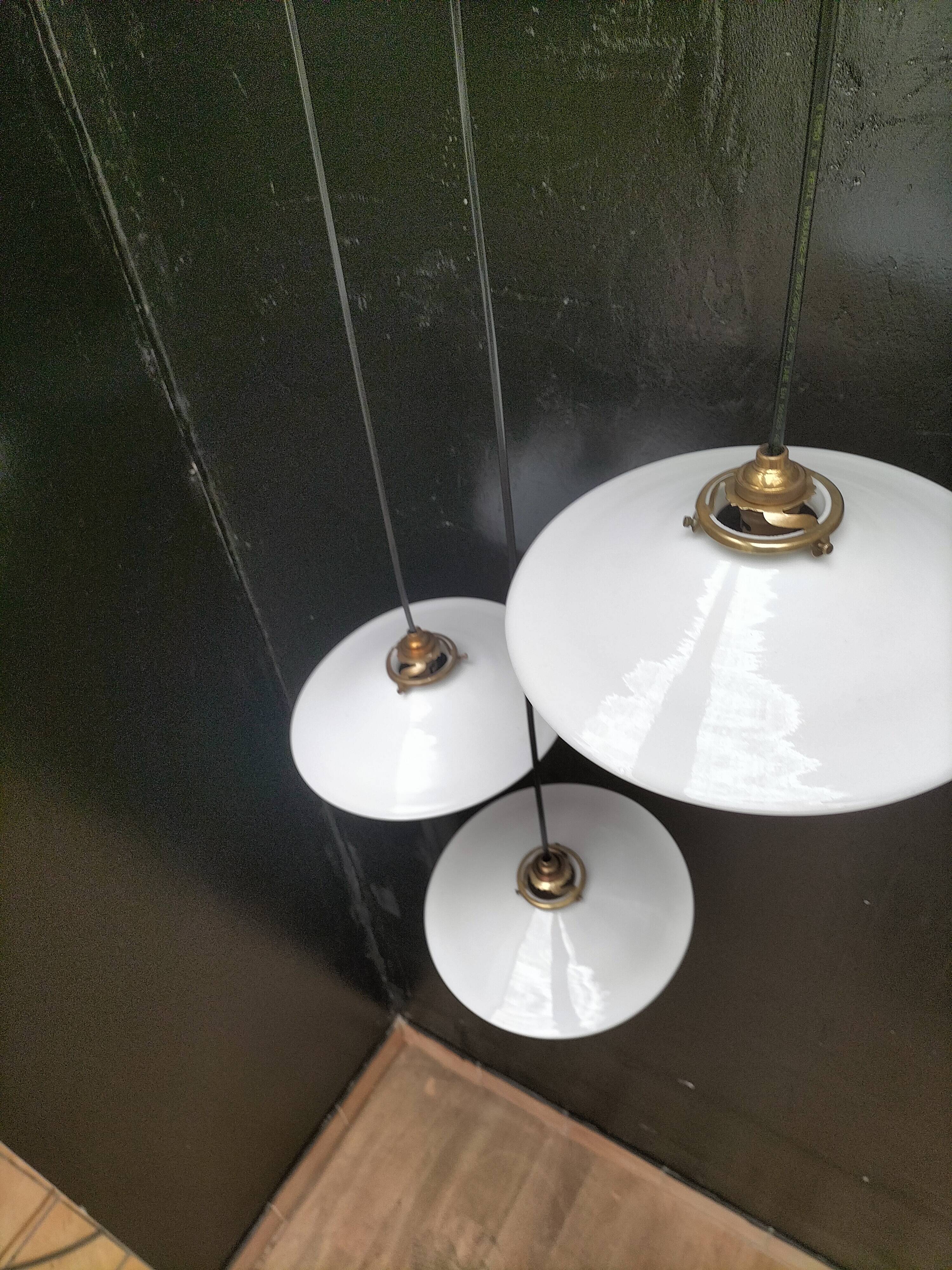 Opaline pendant lights