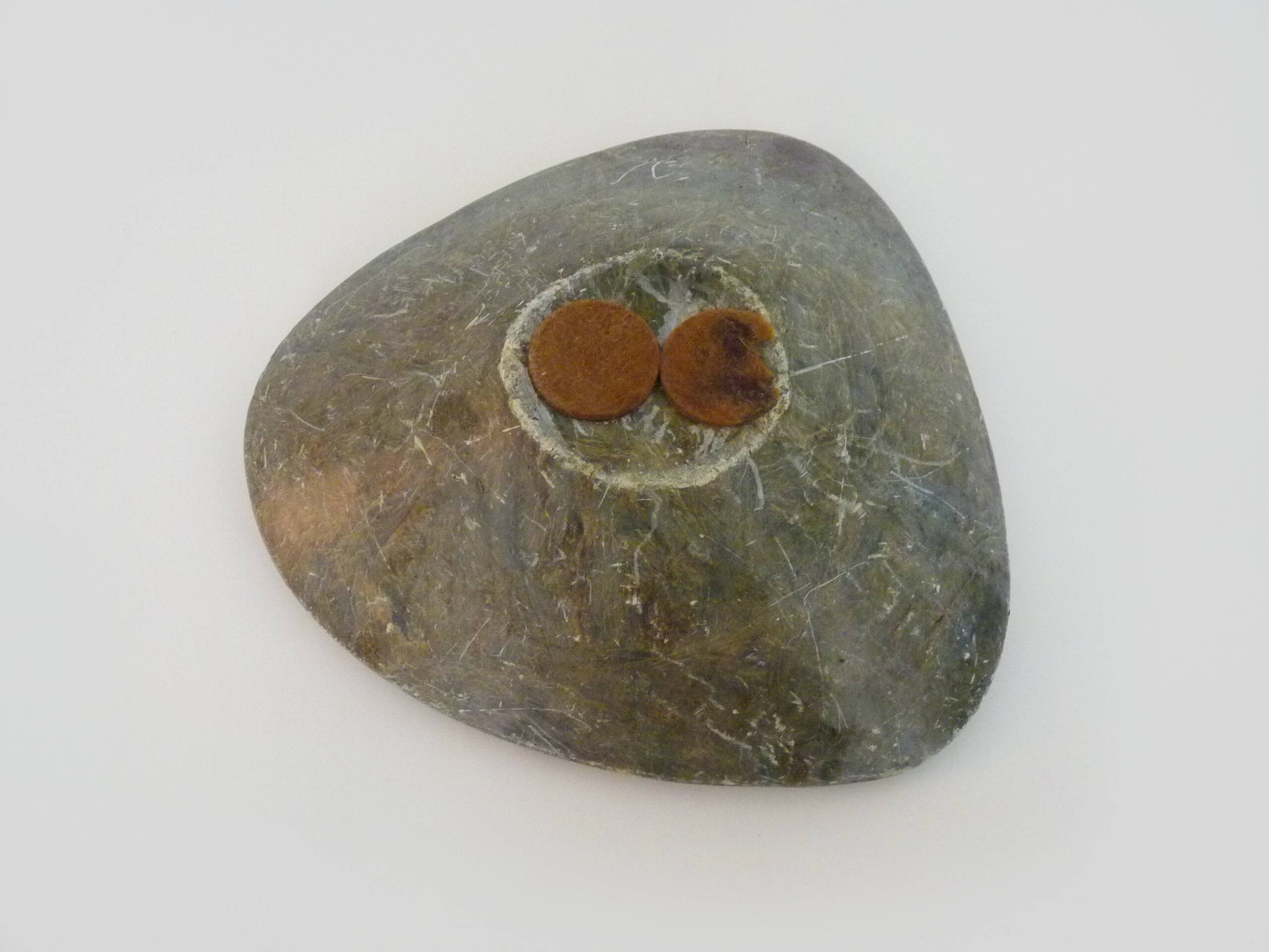 Vintage 3-faced sun soapstone decorative ashtray